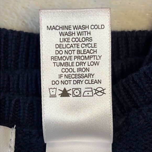 LIZ & CO V-Neck Navy with White Polka Dots Sweater - Size XL - Picture 8 of 8